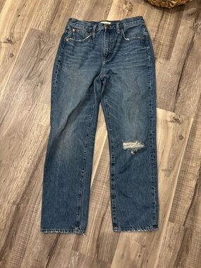 Madewell Classic Distressed Blue Denim Jeans